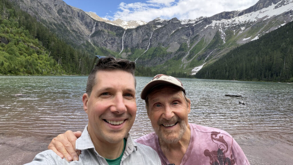 Leonard and his son at Glacier